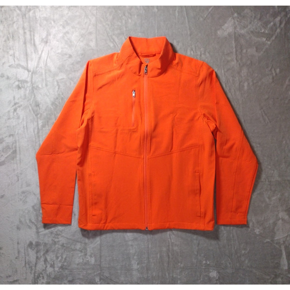 New Graham Luxe Full Zip Golf Workwear Jacket Safety Orange Medium Mens 5158 - Picture 1 of 9